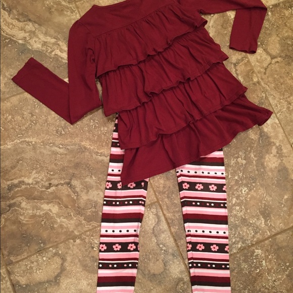 Crazy 8 girls size XL (14) Ruffle Top & Leggings - Picture 5 of 6